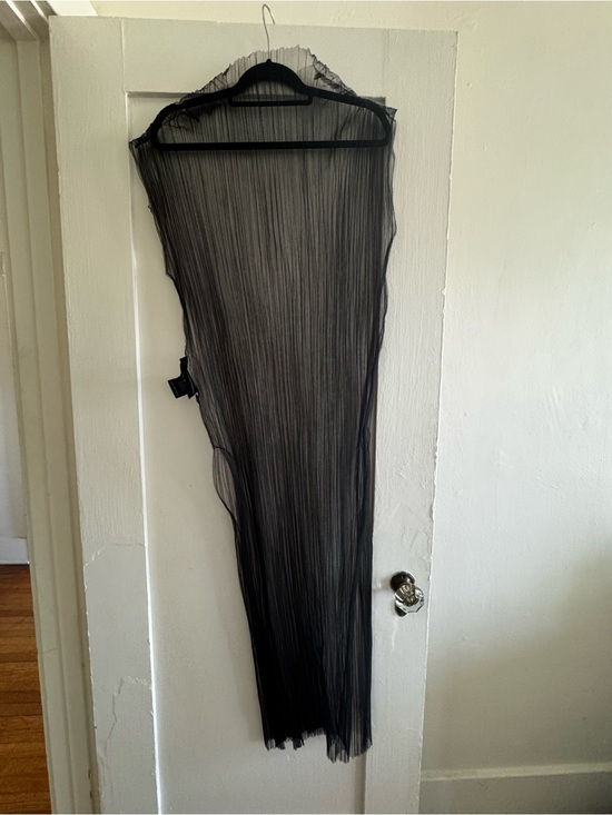 Issey Miyake Dresses & Skirts - Black Sheer Pleated Maxi Dress